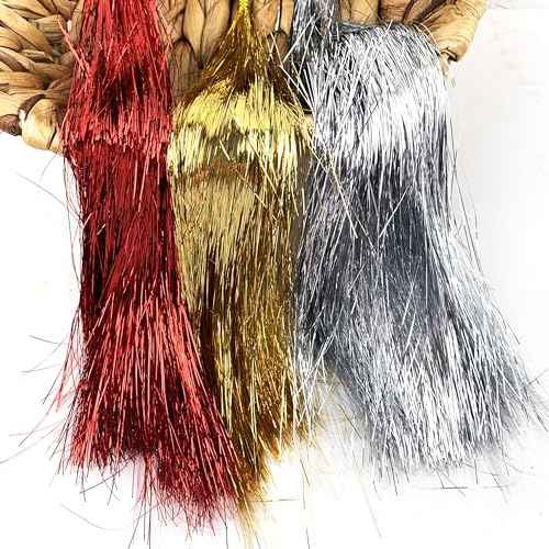 Heyiwell 2000 Strands Iridescent Tinsel Icicles for Christmas Tree, Xmas,Birthday Party Wedding Decorations 18" Inch, Silver