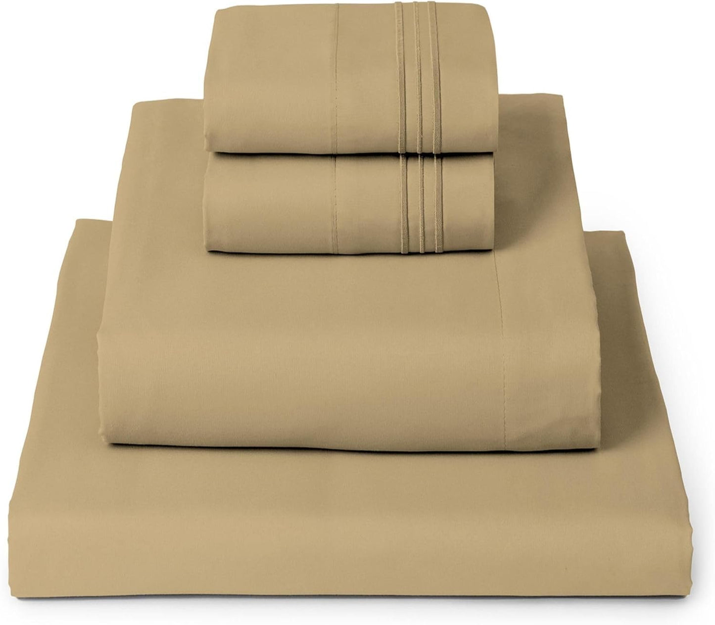 Mellanni Full Sheets Set - Hotel Luxury Bedding, Extra Soft & Cooling - Wrinkle & Stain Resistant (Full, Gold)