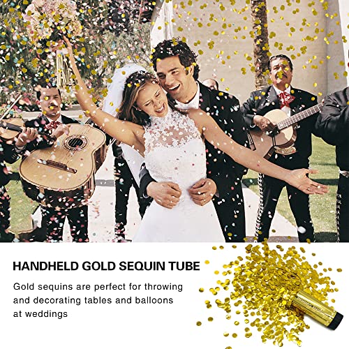 Confetti Poppers Cannons for Wedding Birthday Graduation Baby Shower Anniversary Christmas New Year's Kids Fun Party Supplies Decorations and Favors (Gold)