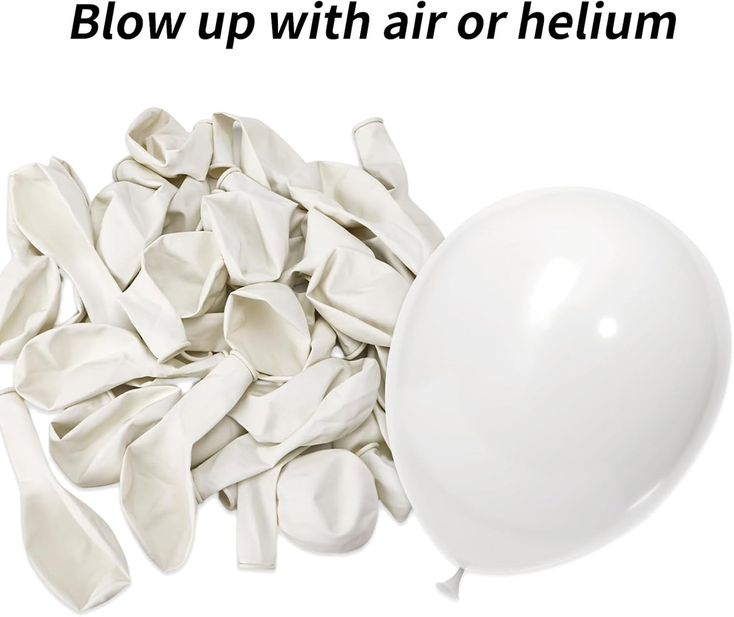 RUBFAC White Balloons - 5 Inch Latex Party Balloons | 120pcs for Graduation, Weddings & Celebrations