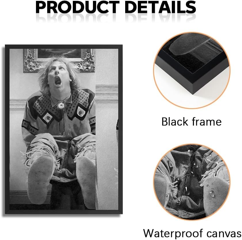 Quarut Black Framed Bathroom Wall Art | Funny Dumb And Dumber Canvas Print - Humorous Decor
