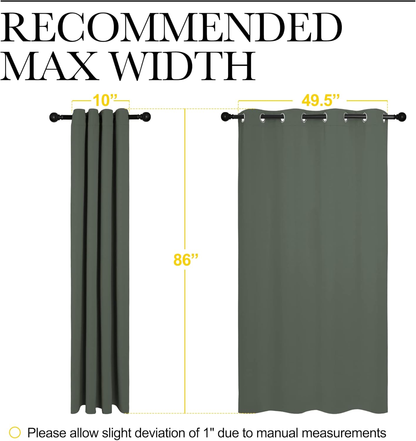 NICETOWN Blackout Curtains - Thermal Insulated Grommet Drapes for Living Room | 55 x 86 Inches, Dark Mallard (1 Pair)