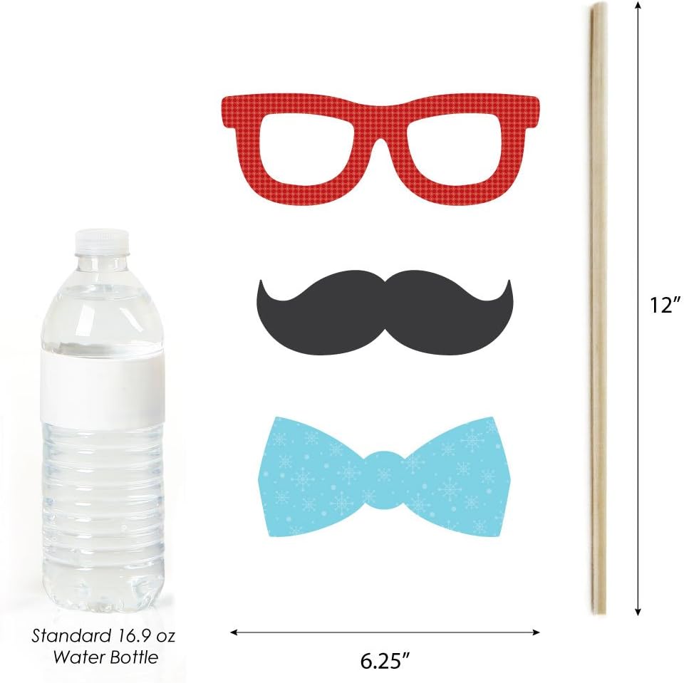 Winter Party Photo Booth Props Kit - 20 Fun Accessories for Celebrations