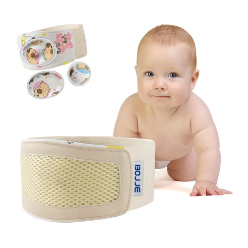 BOJEE Umbilical Hernia Belt Baby Belly Button Band Infant Belly Wrap Truss Abdominal Binder for Children Kids Support Adjustable Navel Belly Band Newborn Umbilical Cord 15-20 inch