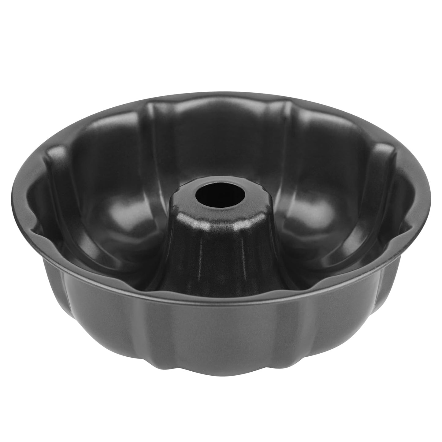 Novery 9.5" Non-stick Cake Pan, Heavy Duty Carbon Steel Fluted Tube Round Baking Pan,Buntz Pound Cake Pan Mold,Tube Bakeware,Baking Mold for Jello,Gelatin,Chocoflan,Flan
