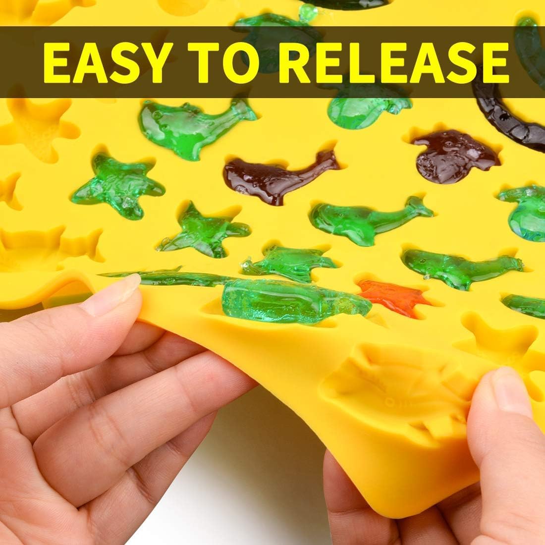 Silicone Gummy Molds - Ocean-Themed Candy Molds with Worms, Starfish, Dolphins & Sharks | Pack of 3