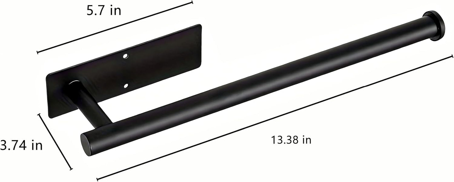 Skiennix Paper Towel Holder - No Drilling, Self-Adhesive Wall Mount for Kitchen - 304 Stainless Steel (Black)