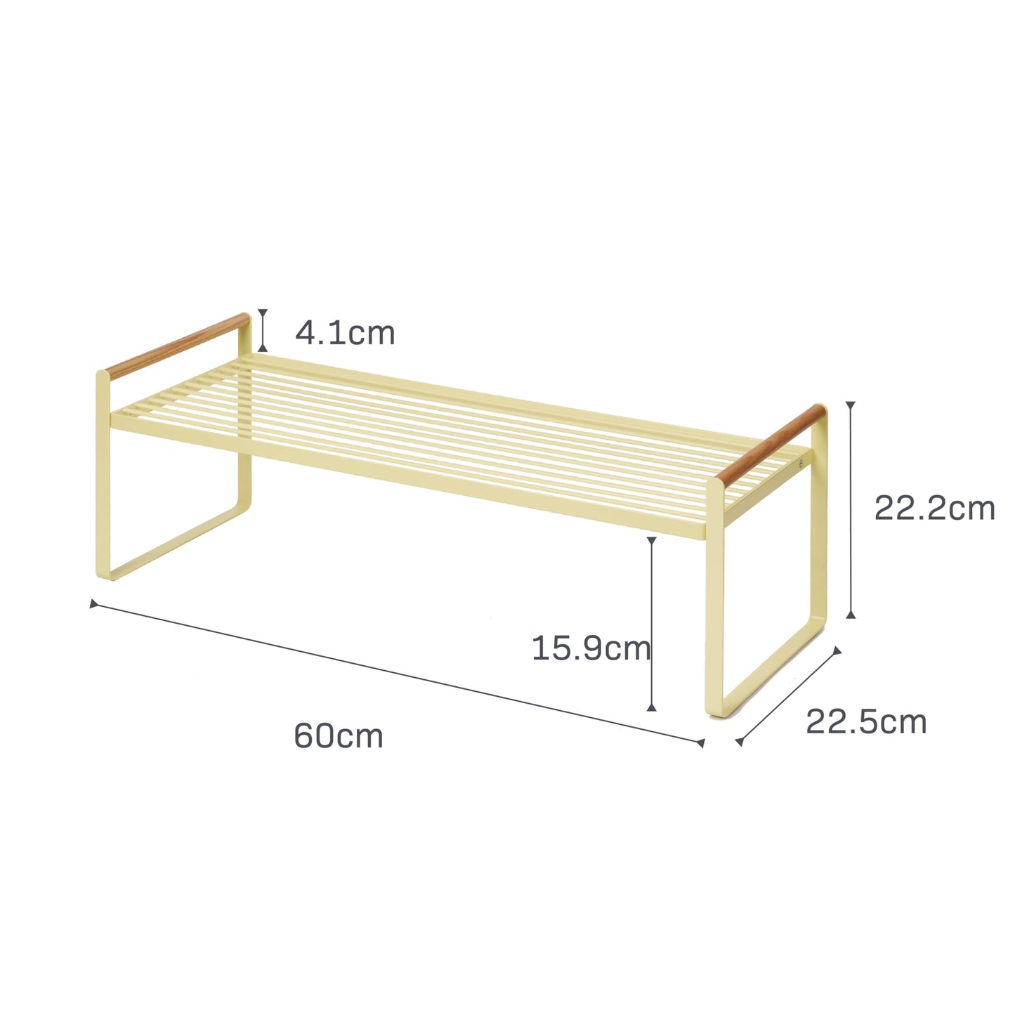 Yamazaki Home Tosca Countertop Wire Shelf - Metal Kitchen Organizer Rack - Steel + Wood -