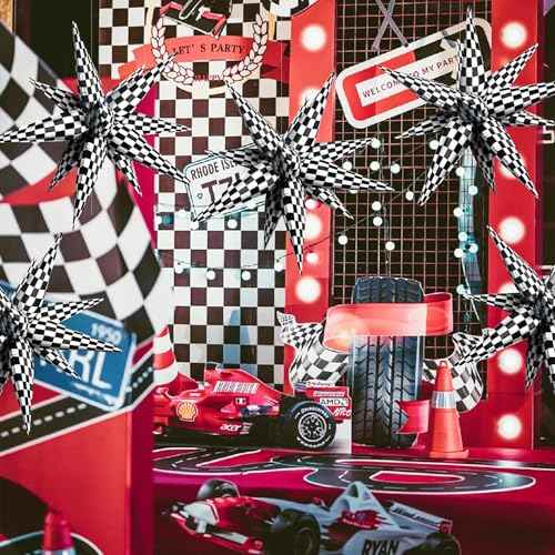 ZAKVOOR 60 Pcs Star Balloons 12 Spike Foil Explosion Party Decoration Balloons for Wedding Birthday Anniversary Backdrop (Plaid)