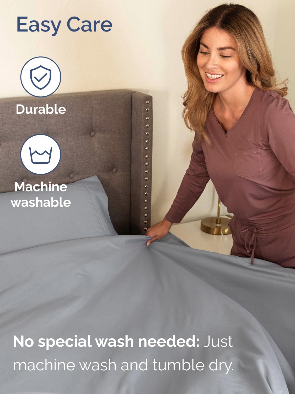 Regine Switzerland Extra Deep King Sheet Set - 6-Piece Breathable Cooling Bedding - Soft, Wrinkle-Free Steel Blue