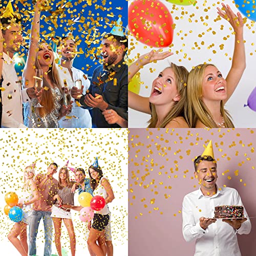 Confetti Poppers Cannons for Wedding Birthday Graduation Baby Shower Anniversary Christmas New Year's Kids Fun Party Supplies Decorations and Favors (Gold)