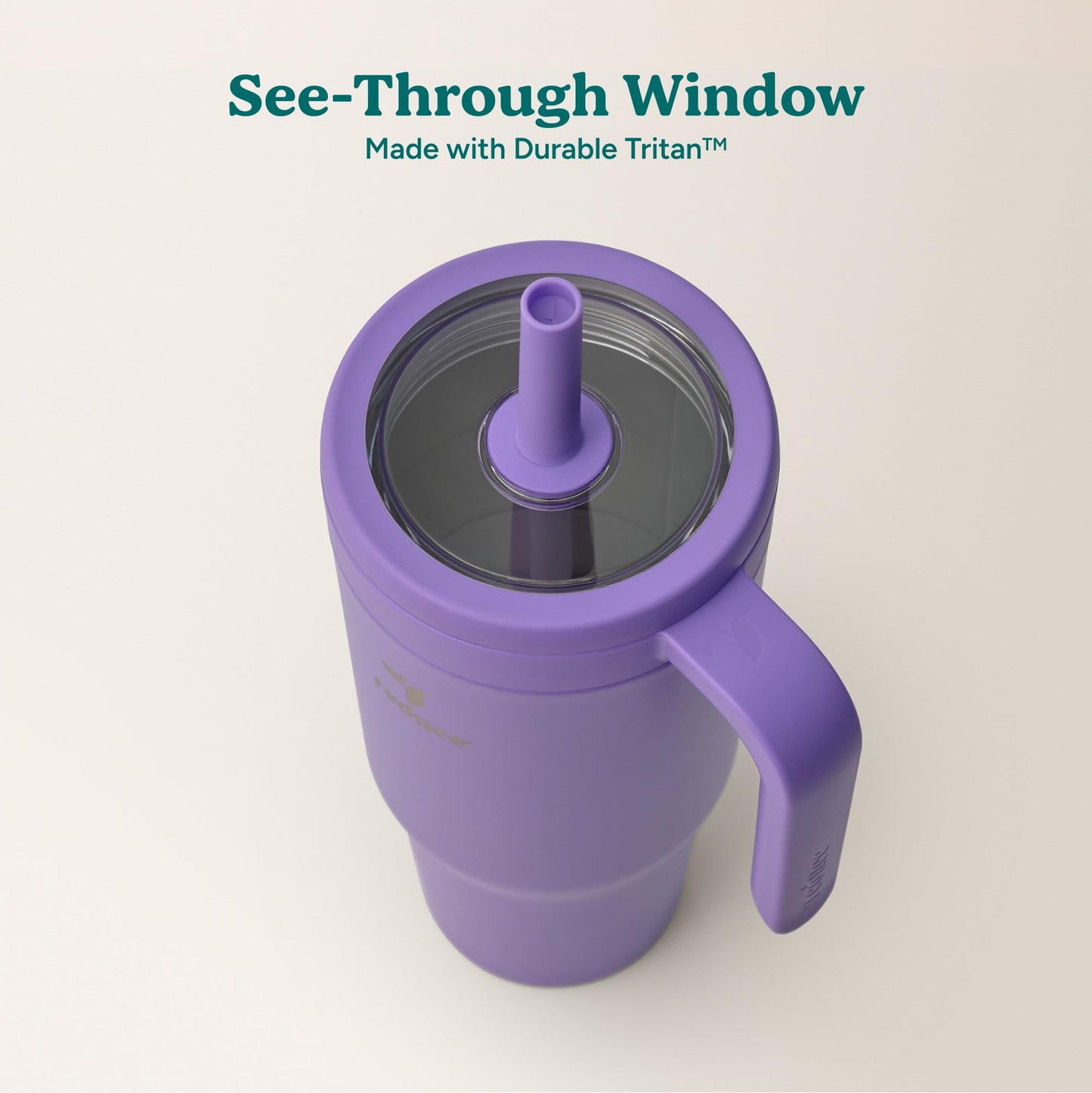 REDUCE Chiller Vacuum Insulated 40 oz Tumbler with Spill-Proof Silicone Straw - Sustainable Tritan Lid with Water Intake Markers - Soft Sit Base Travel Mug - Dishwasher Safe - Purple Punch