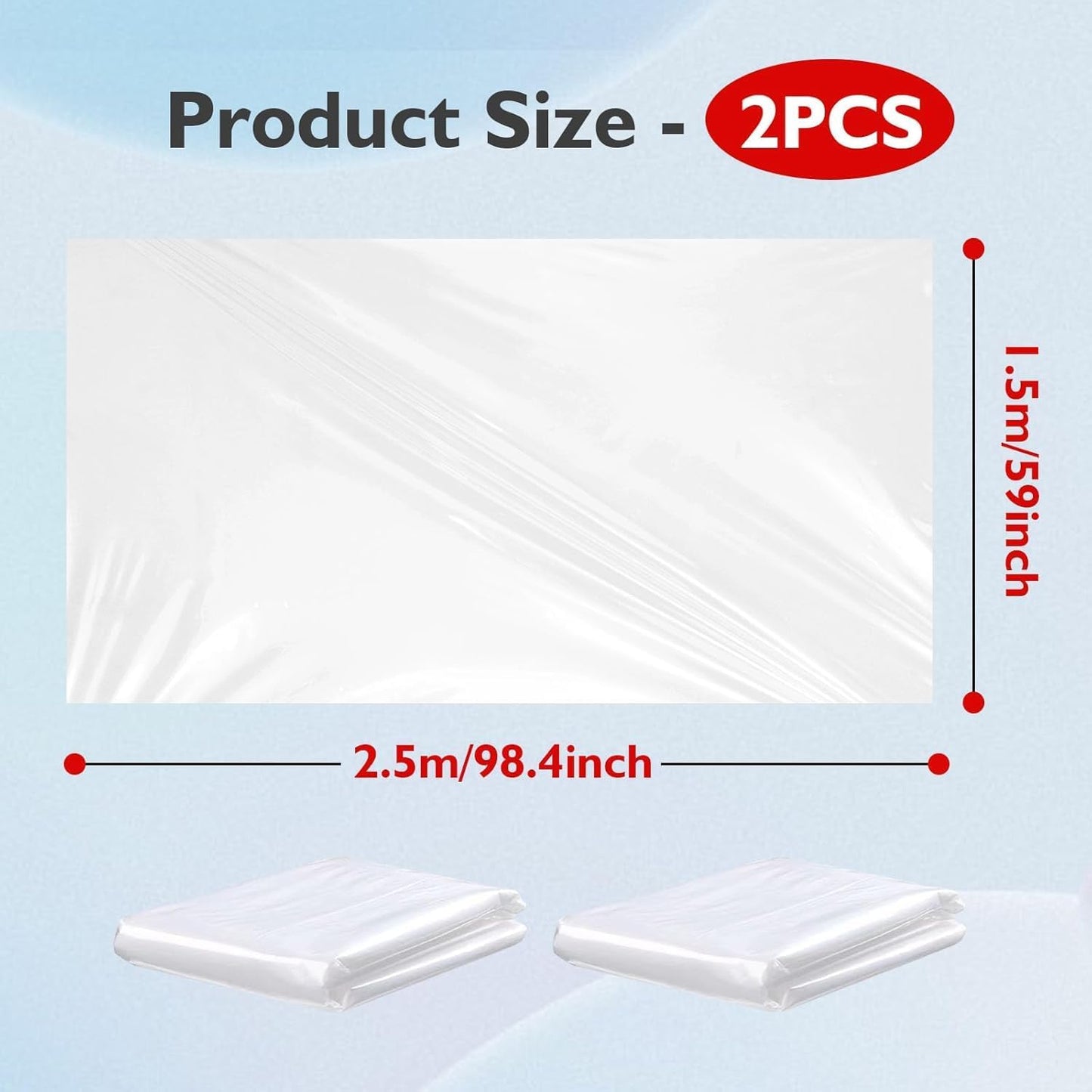 Skiennix Extra Large Clear Balloon Bags - Reusable 98 x 59 In for Arch Garland & Party Decorations | 2 Pack