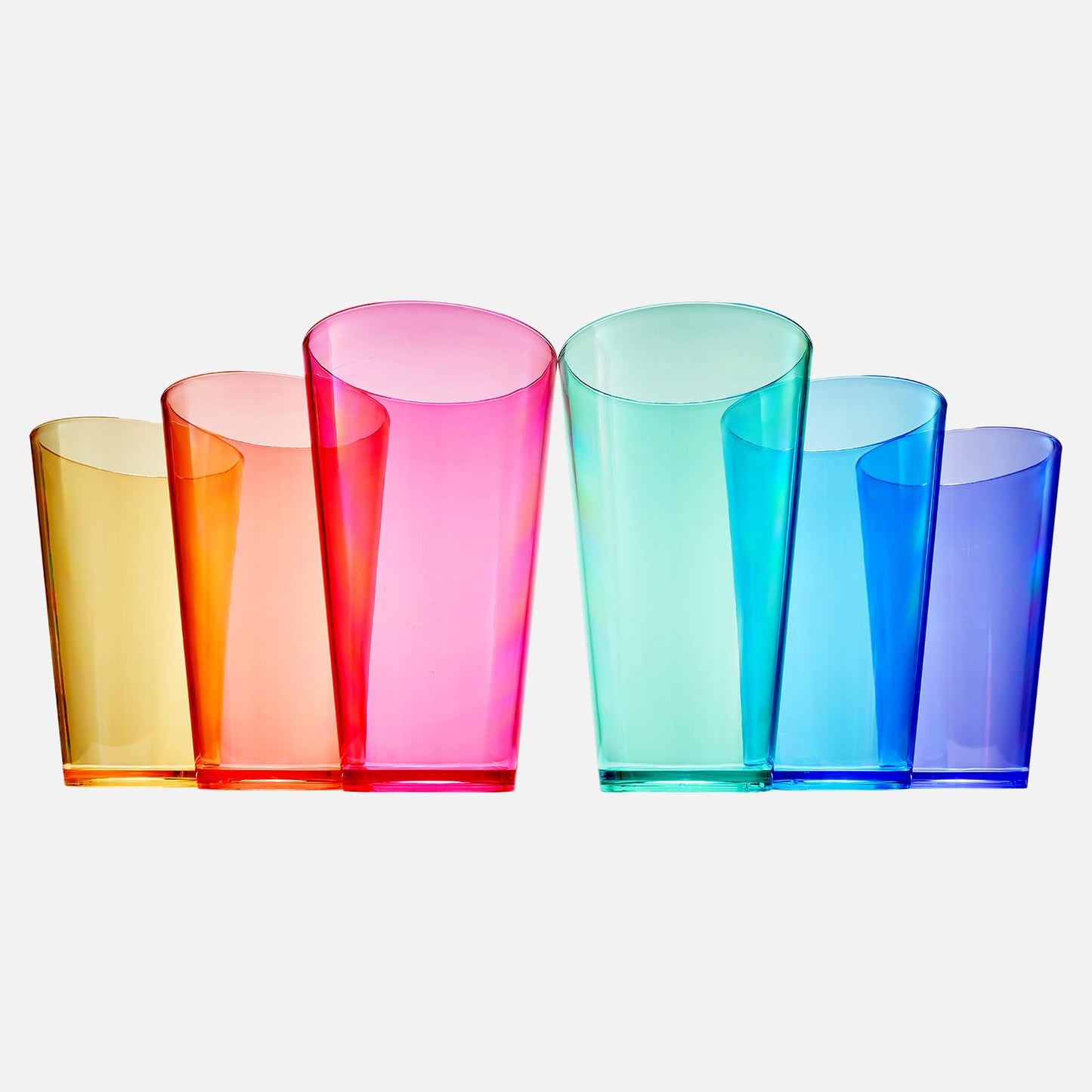 Khen Classic Plastic Reusable Drinking Glasses (Set of 6) Restaurant Cups Style 20 oz Acrylic Unbreakable Water Tumbler, Juice, Wine Cups | BPA-Free | Top-Rack Dishwasher Safe, Tritan Shatterproof