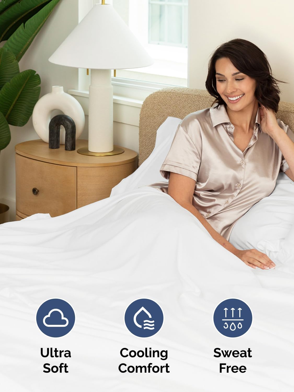 Skiennix Extra Deep Cal King Sheet Set | 6-Piece Breathable Cooling Bedding - Soft, Wrinkle-Free White