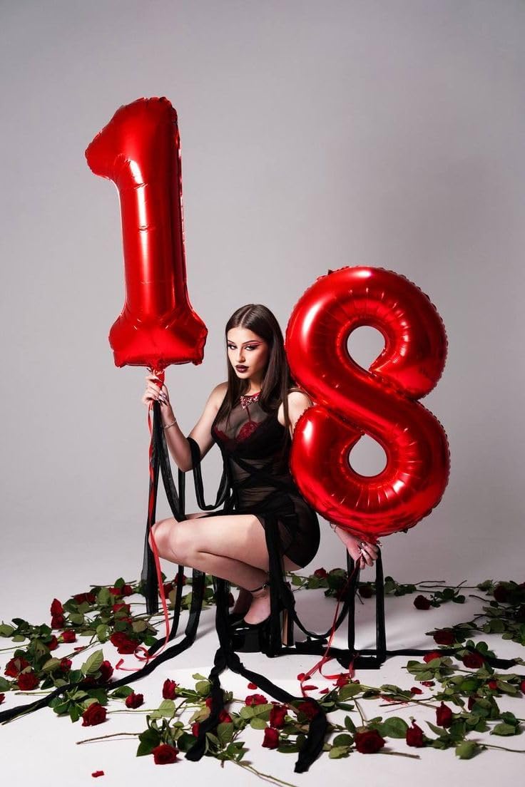 Regine Switzerland 40-Inch Red Number 17 Balloon - Perfect for 17th Birthday & Anniversary Celebrations