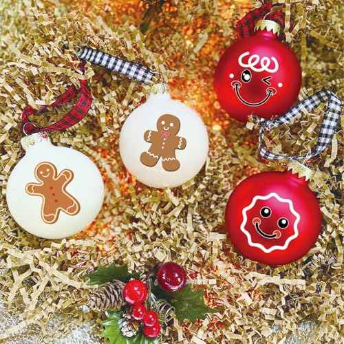 48pcs Christmas Gingerbread Stickers Cute Gingerbread Man Face Decals Xmas Winter Holiday Ornament Stickers for Cups Glass Envelopes Cards Gift DIY Crafts Party Supplies Decoration(face48)