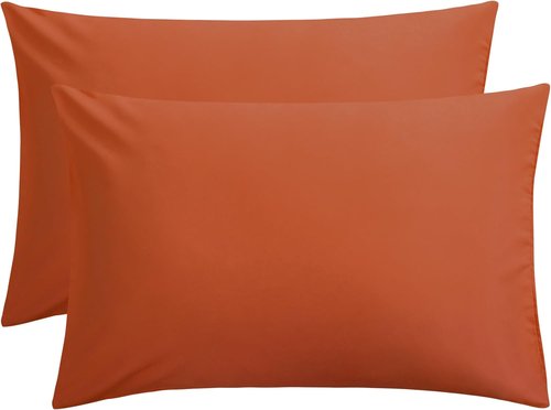 FLXXIE Pillow Cases - Soft Microfiber Pillow Covers with Envelope Closure | 2-Piece Set, 20x30, Burnt Orange