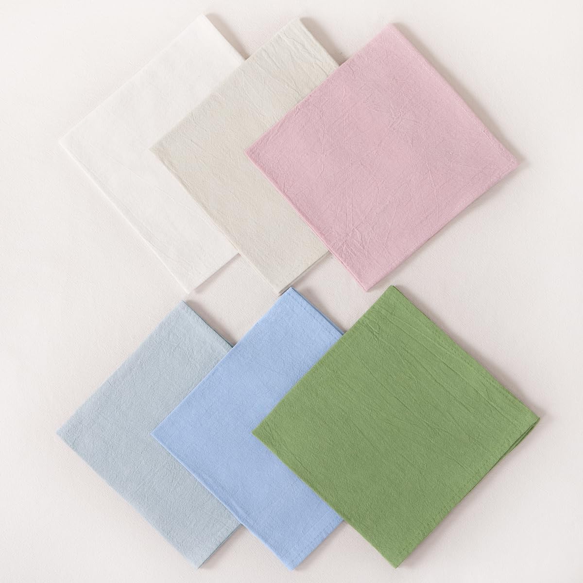 Socomi Cloth Napkins - Pink Linen Cotton Set of 6 | Washable & Reusable 17"x17" for Weddings & Events