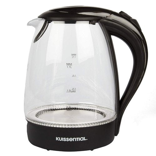 Electric Water Tea Kettle (1.7Liters) -Fast Heating w Auto Shut-Off, Boil-Dry Protection & Cool Touch Handle- Non Slip 360° Rotary Base -30" Cord Wraps into Base for Easy Storage & Cordless Serving