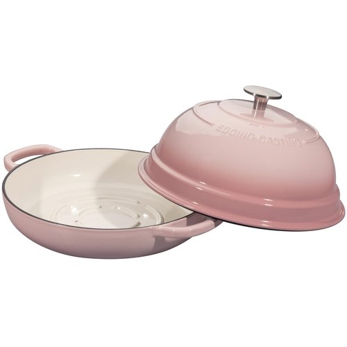 EDGING CASTING Enameled Cast Iron Dutch Oven Pot with Lid, Round Bread Oven for Homemade Sourdough Bread Baking, 6 Quart, Pink