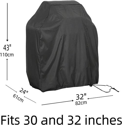 BBQ Grill Cover - Waterproof 32-36 Inch Gas Grill Cover with Adjustable Velcro Strap | Fits Weber, Char Broil, Nexgrill