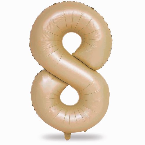 40 Inch Balloon Number 8 Nude, Large Apricot Foil Number Balloons Set 0-9, Neutral Digital 8 Helium Balloons for Girls Boys Men Women 8th 18th 80th Birthday Anniversary Graduation Party Decoration