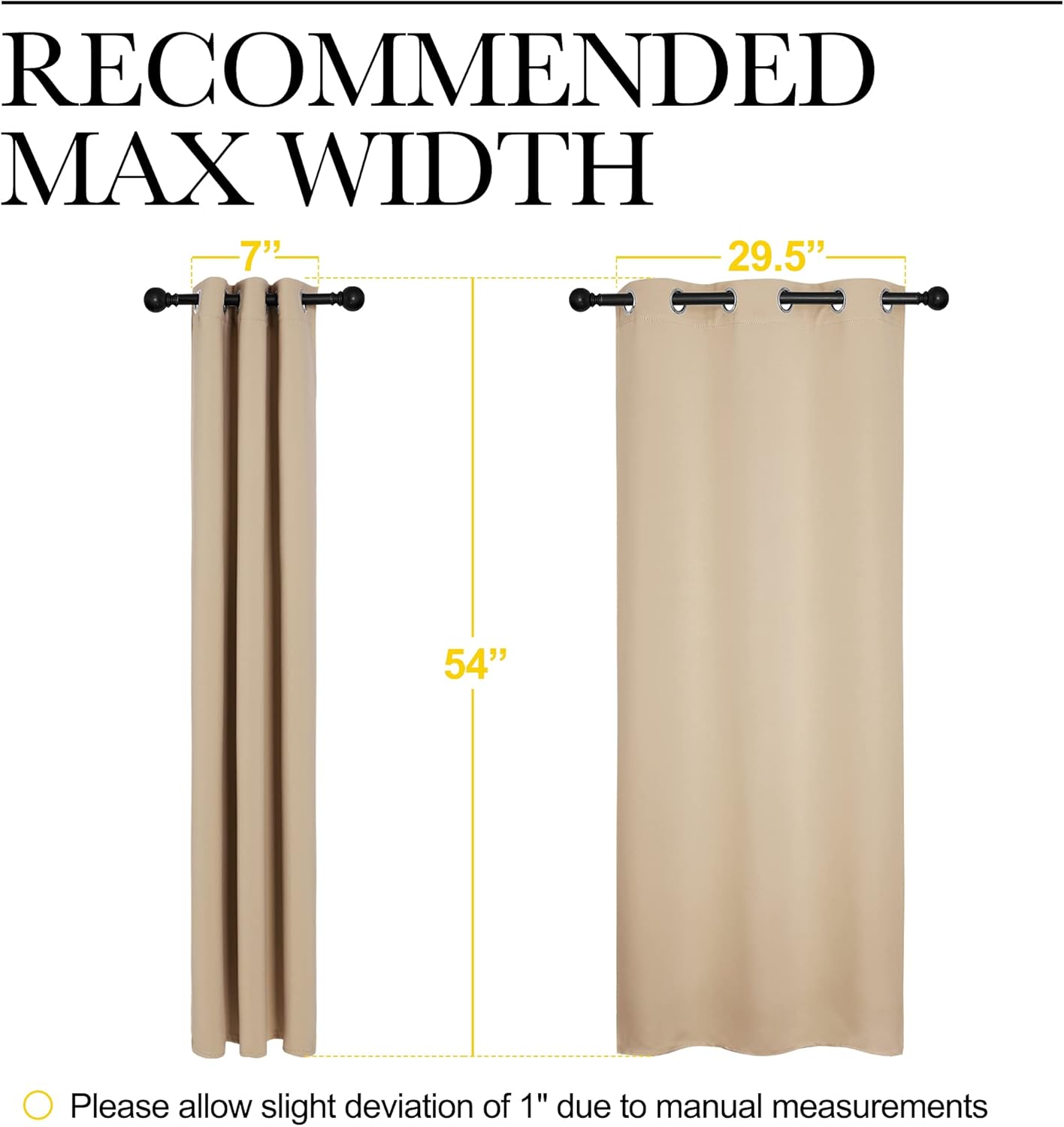 NICETOWN Room Darkening Curtains - Thermal Insulated Grommet Draperies for Bedroom | Biscotti Beige, 2 Panels (W34 x L54)