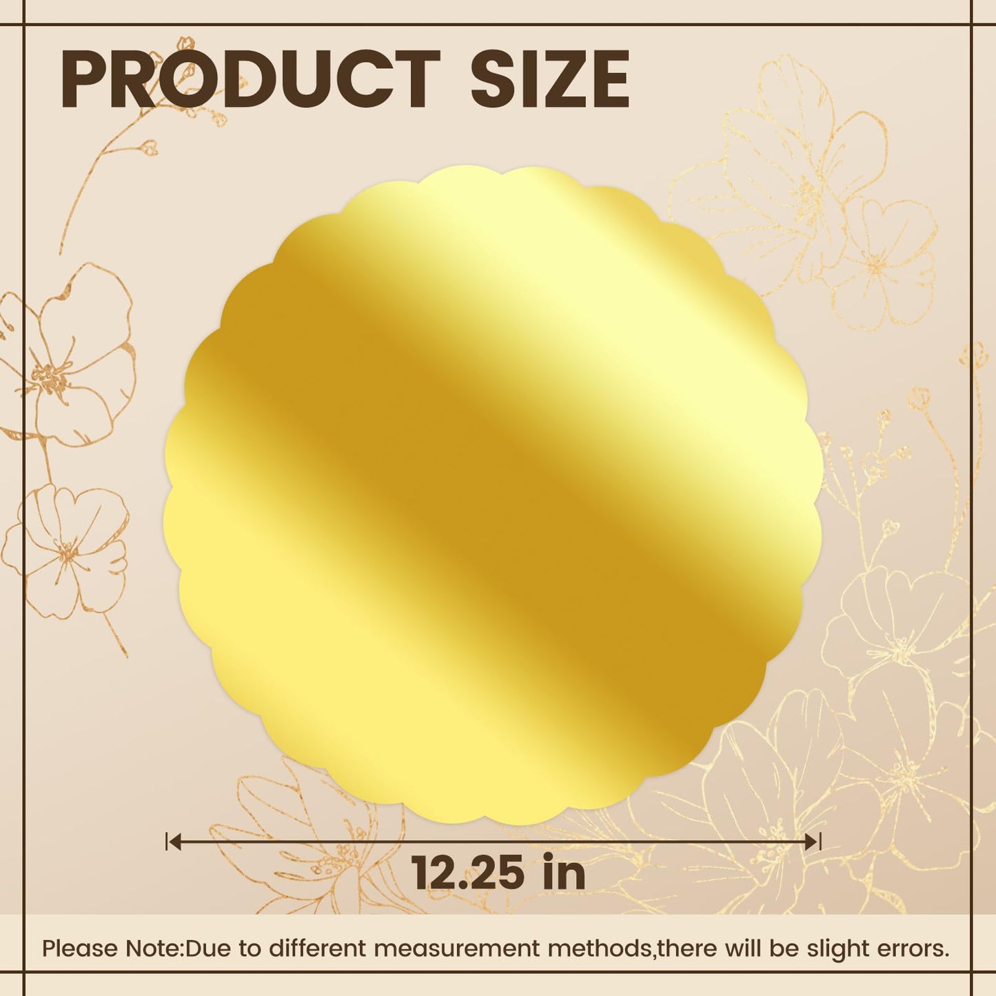 Germiwipe 100 Round Gold Placemats for Dining Tables. Mirrored Gold Charger Place Mats for Kitchen Banquet Table Settings for Weddings, Birthday Dinner Parties, etc.GE-020