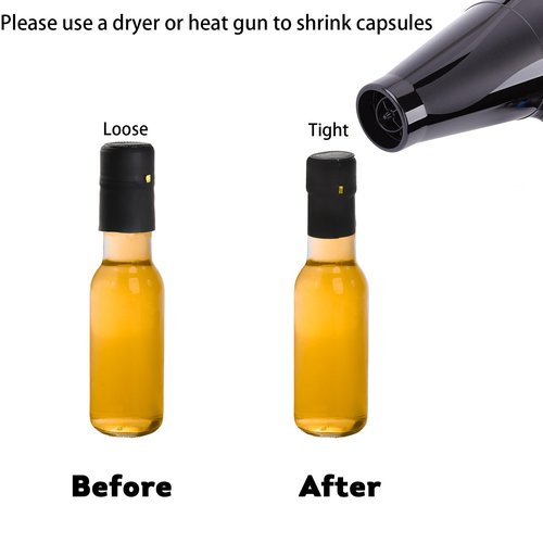 Cedilis 36 Pack Small Glass Bottle, 3oz Glass Woozy Bottle, Empty Mini Hot Sauce Bottles, Clear Liquor Wine Bottles with Shrink Capsule, Black Screw Caps, Dripper Insert