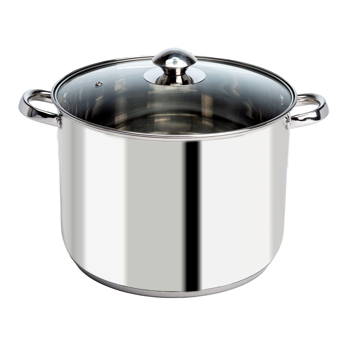 Ecolution Stainless Steel Stock Pot, Encapsulated Induction Ready Cooking Pot with Glass Lid, Oven Safe, Dishwasher Safe Soup Pot, 8-Quart
