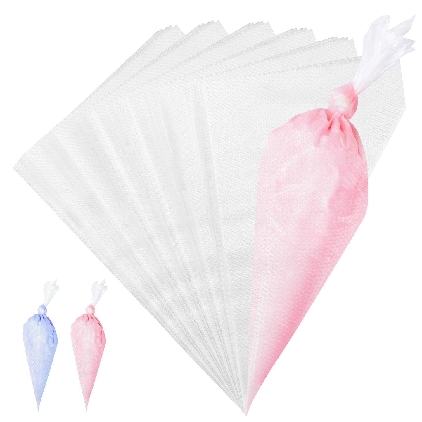 VolksRose 100Pcs Disposable Piping Bags, 18 inch Anti Burst and Non-Slip Pastry Bags, Thicken Cake Decorating Bags Icing Piping Bags for Cake Cupcakes Cookies Frosting, White