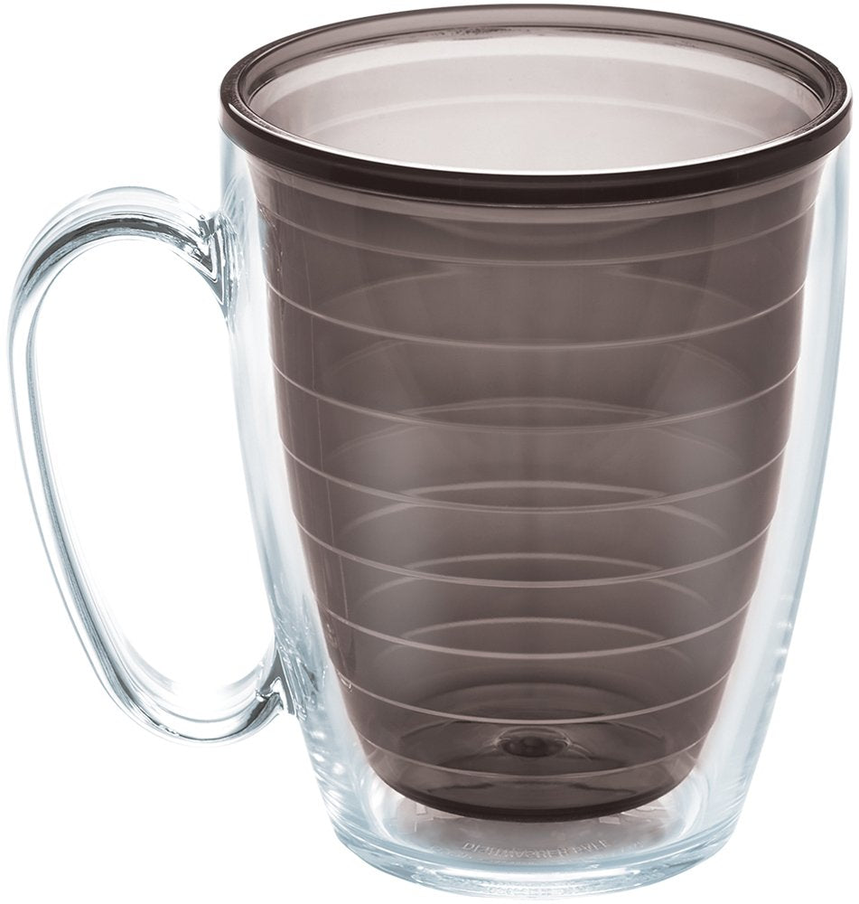 Tervis Clear & Colorful Tabletop Made in USA Double Walled Insulated Tumbler Travel Cup Keeps Drinks Cold & Hot, 16oz Mug with Handle, Quartz