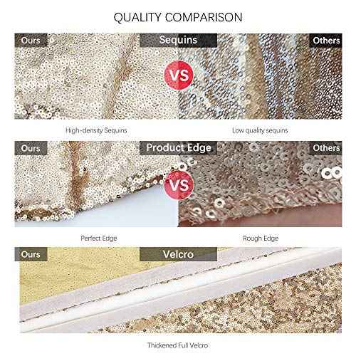 36 Inches Christmas Tree Skirt Champagne Gold Tree Skirt Sequin Glitter Tree Skirt for 4ft Tree Christmas Decoration