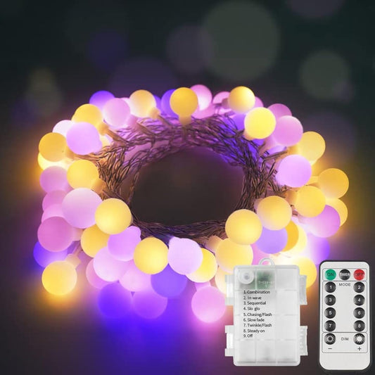 Suddus Globe String Lights - 100 LED Waterproof Colorful Lights with Remote for Outdoor & Indoor Use