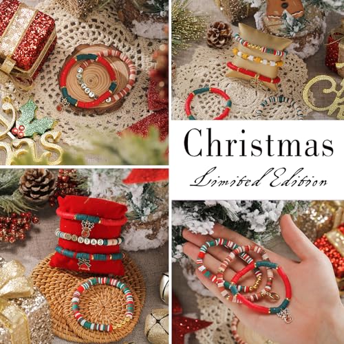 ADIIL Christmas Bead Bracelet Making Kit - 7200pcs Polymer Clay Jewelry Supplies