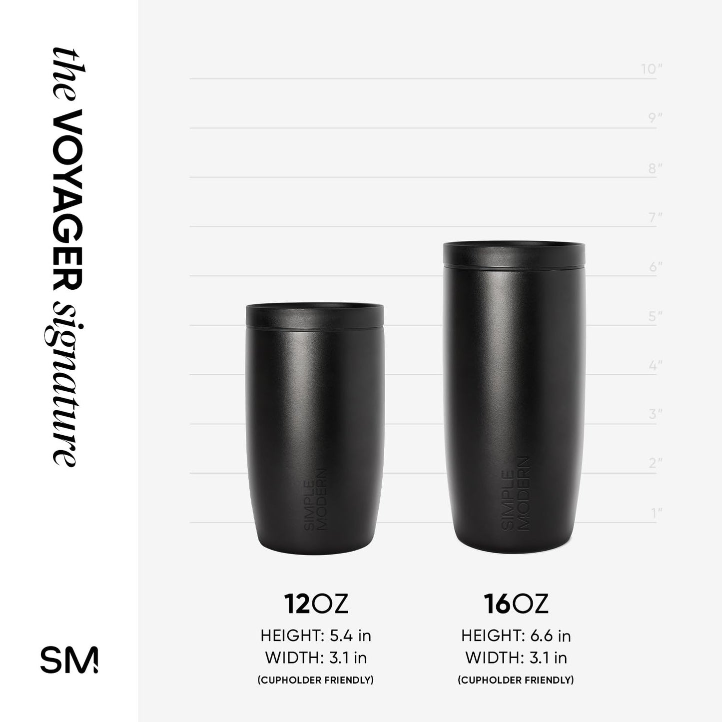 Simple Modern Travel Coffee Mug Tumbler with 360° Lid | Ceramic-Lined Insulated Stainless Steel Cold Brew Iced Coffee Cup | Gifts for Women Men Her Him | Voyager Signature | 12oz | Blue Dune