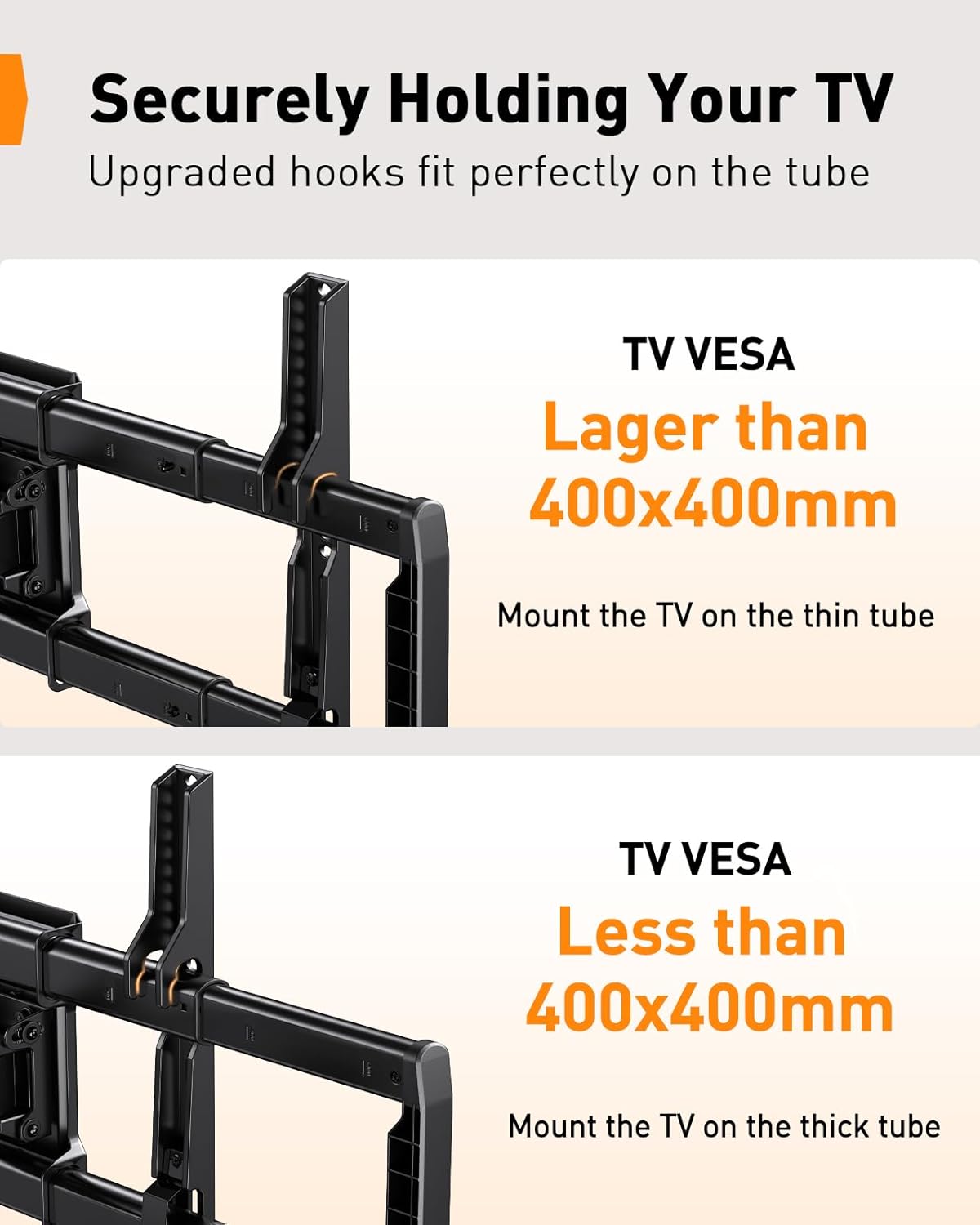 Perlegear Full Motion TV Wall Mount - Easy Setup for 42–97 Inch TVs, Swivel & Tilt, Max VESA 600x400mm