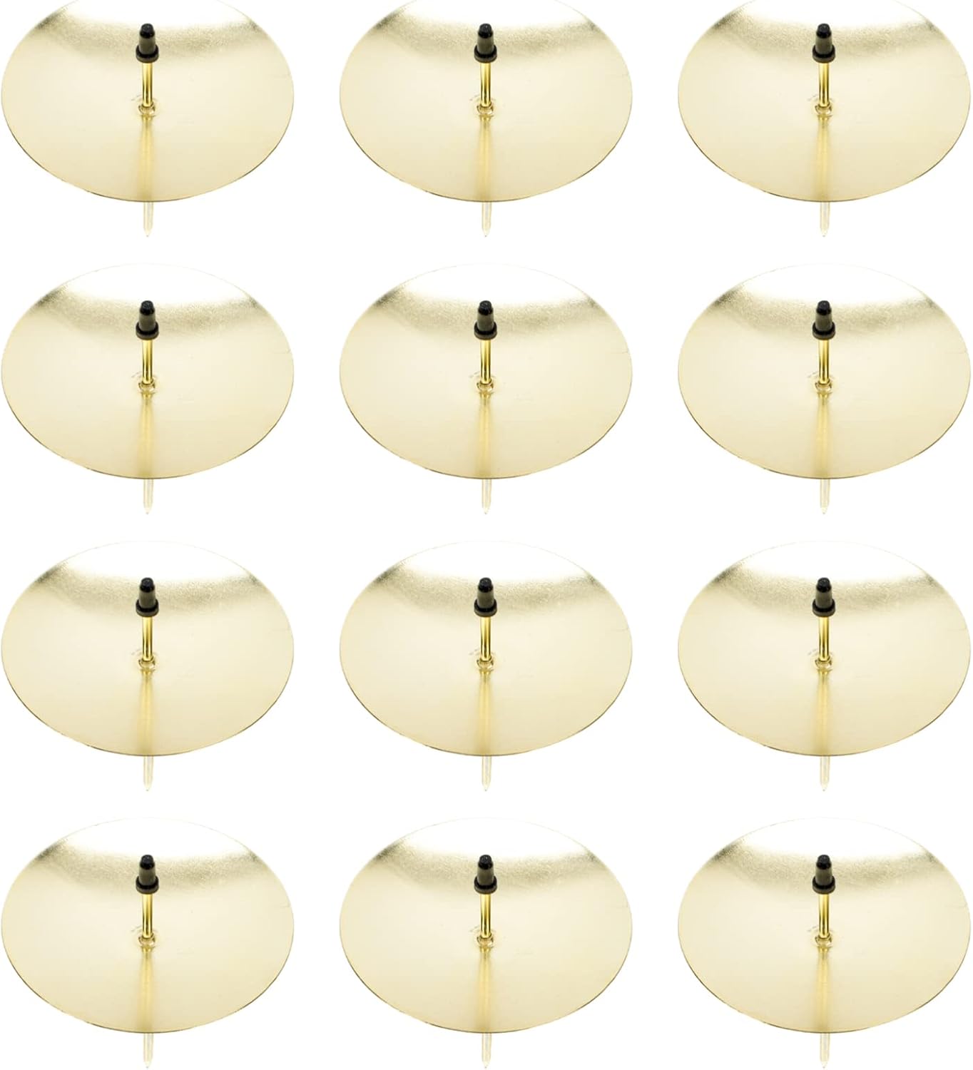 Yardwe Candle Fixators - 12-Pack Metal Candle Holders | 2.55 Inch for Home & Party Decor