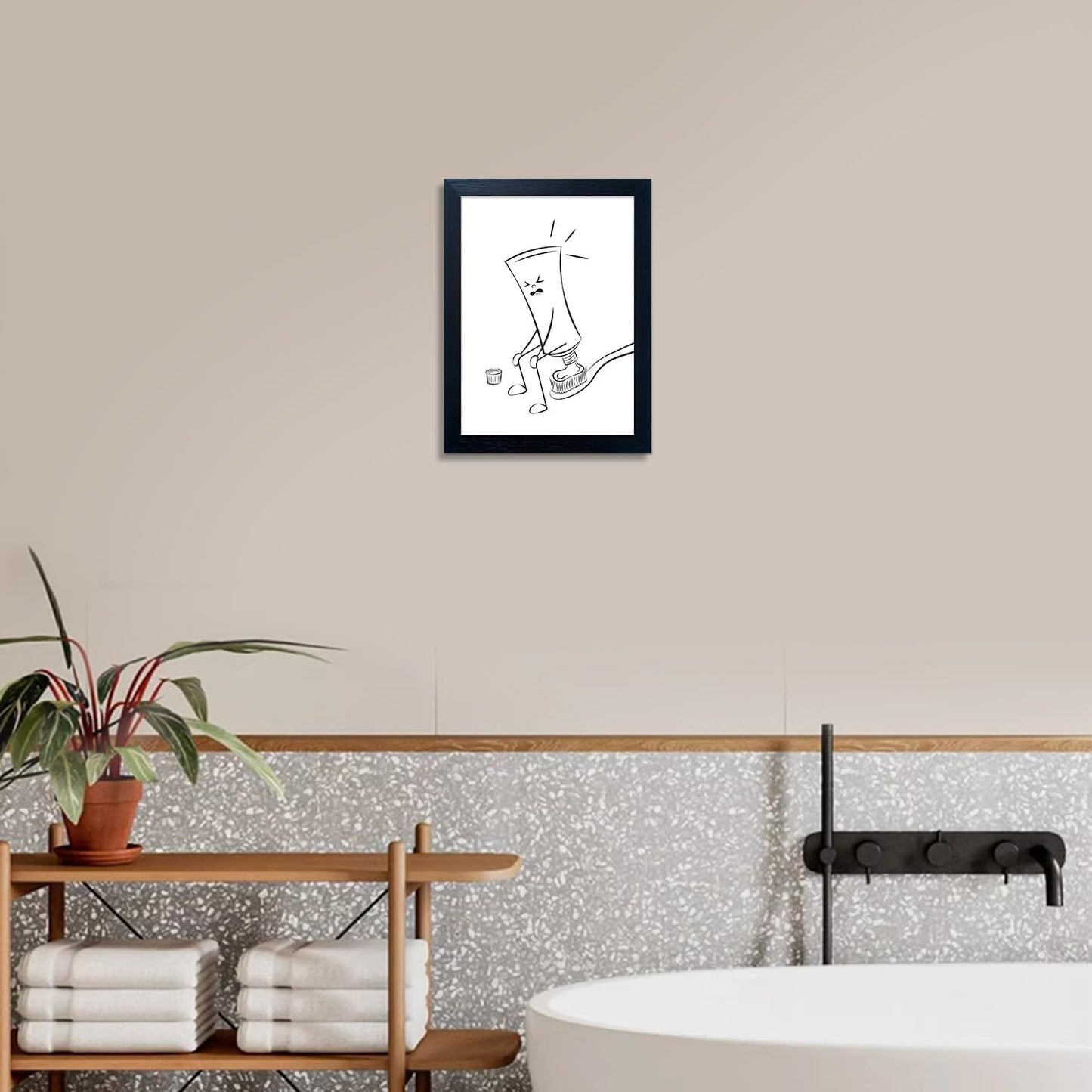 Regine Switzerland Black and White Bathroom Wall Art - Funny Toilet Canvas Print | Minimalist Decor