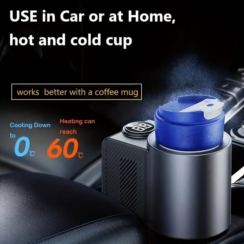 2-in-1 Smart Cups Cooler Warmer for Car with Small Coffee Cup, 12V 36W Car Cooling and Heating Cup Mug Holder, Universal Intelligent Car Heater Cooling Travel Mug for Water Milk Coffee Beverage