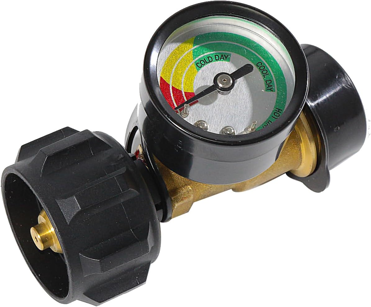 Propane Tank Gauge - Instant Read LP Gas Level Indicator | 3-Color Universal Fit for Grill, RV & More