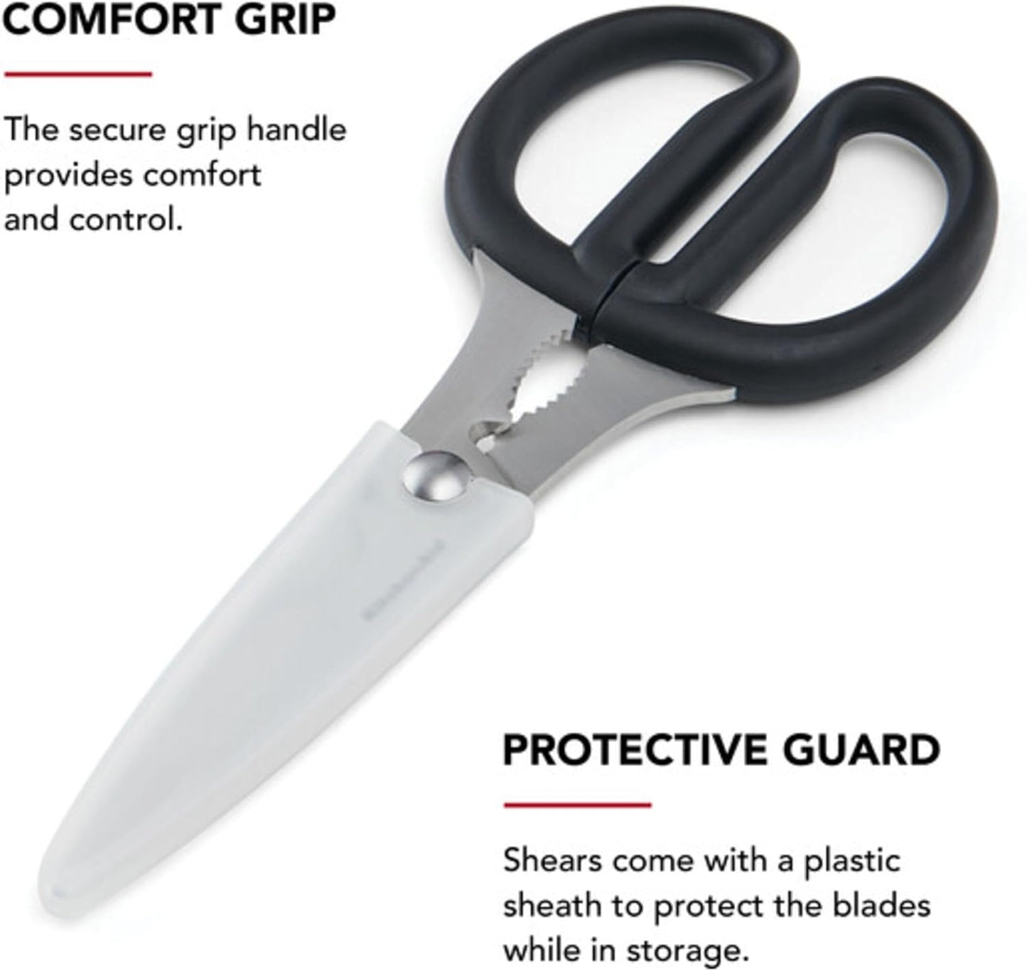 KitchenAid Multipurpose Shear Set - Versatile Scissors with Nutcracker & Ergonomic Handles | 2 Piece