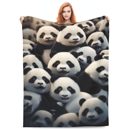 amepay Cute Baby Pandas Blanket Gifts for Panda Lover Adults Kids Girls Flannel Throw Blankets Soft Fuzzy Lightweight for Home Decor Couch Bed Sofa 60x50 Inches