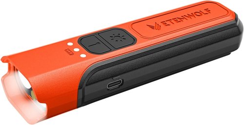 ETENWOLF L2 Rechargeable Flashlight - Super Bright LED with 6 Light Modes | Lightweight Handheld for Home & Camping (Vivid Orange)