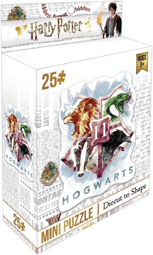 Harry Potter Mini Puzzle - 25-Piece Die-Cut Shaped Playhouse Featuring Hogwarts Houses