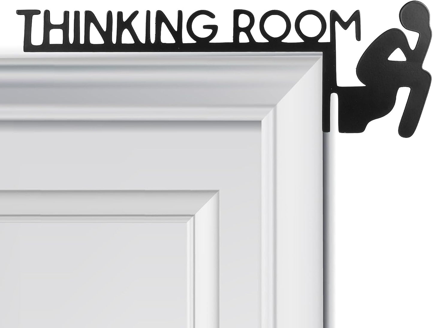 LLOUSSAK Humorous Metal Toilet Sign - Funny Bathroom Wall Art | Black Iron Restroom Decor, 11.8x3.94 Inches
