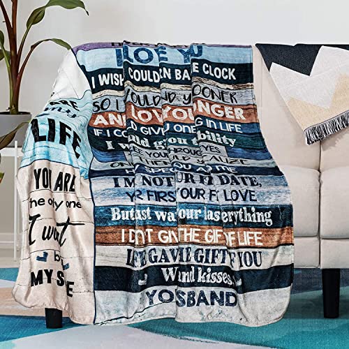 80x60in Romantic Anniversary Gift Blanket for Wife - Personalized Love Throw from Husband