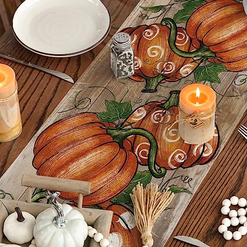 Artoid Mode 210 GSM Fall Table Runner 13x108 Inch Home Decor for Dining & Party