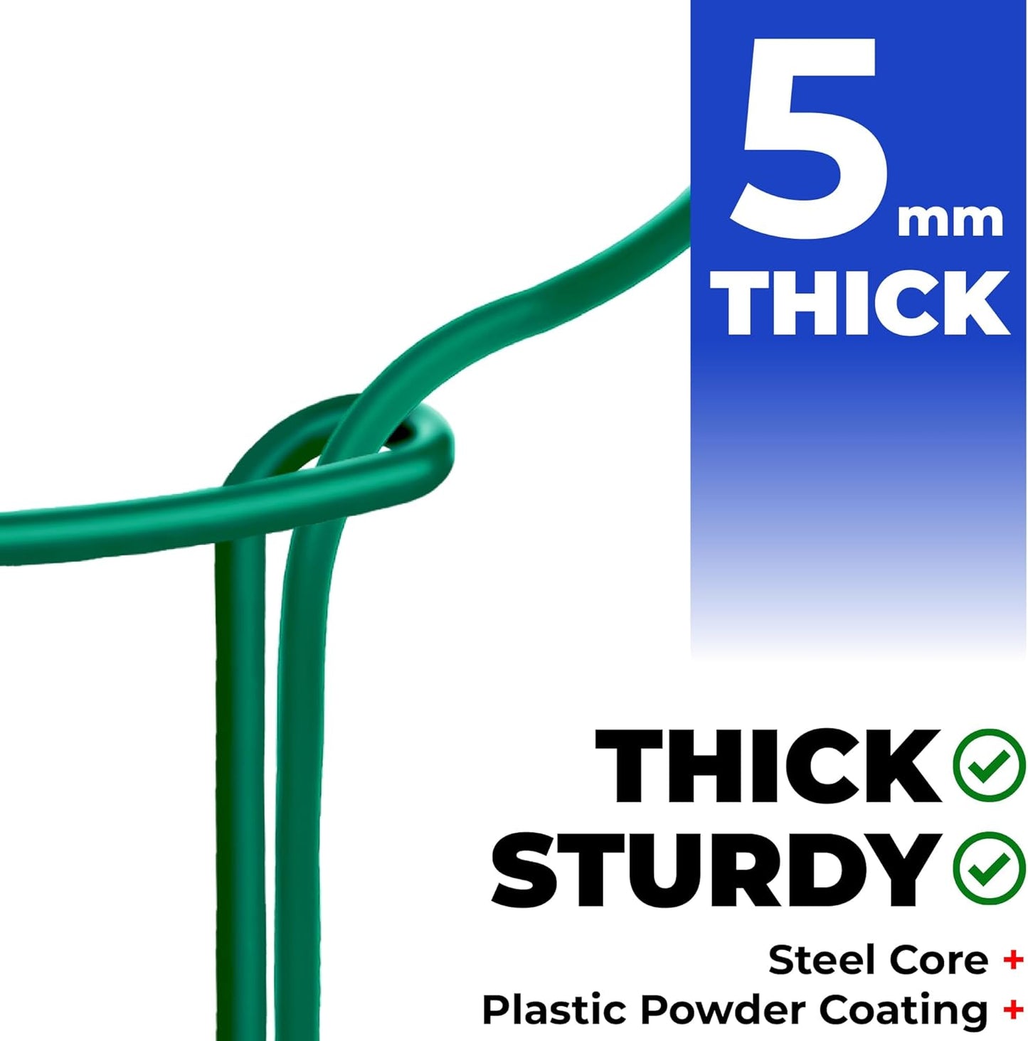 12 Pack Tall Snake Plant Support Stakes - 24" High Half Round Cages for Indoor/Outdoor Plants | Ideal for Peonies, Tomatoes, Hydrangeas, Roses